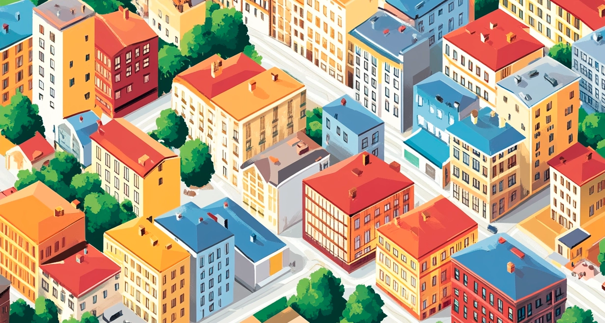 grafica ilustrativa ciudad, sensahome